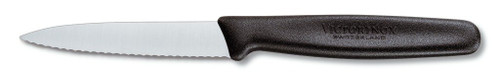 Victorinox 3.25 Inch Paring Knife with Serrated Edge, Spear Point, Black