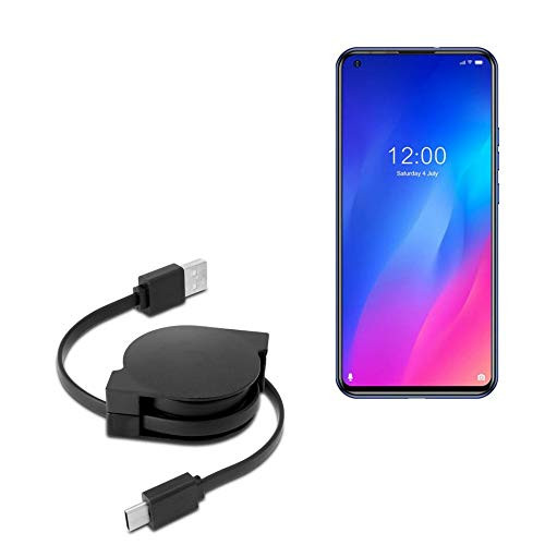 BoxWave Cable Compatible with Doogee N30 - miniSync - USB-A to USB Type-C, Retractable Cable - USB-A to USB Type-C for Doogee N30
