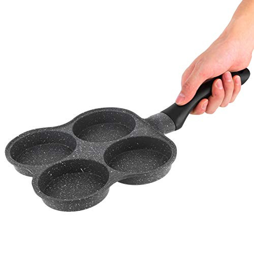HURRISE Rustless Egg Pan 4 Cup Nonstick Egg Frying Pan, Easy Clean Egg Cooker Omelet Pan For Breakfast Swedish Pancake, Crepe Pan Gas Stove and Other Stoves Cookware