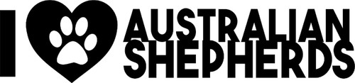 I Love Australian Shepherds Dogs Pets Animals Wall Decals for Walls Peel and Stick Wall Art murals Black Small 8 Inch