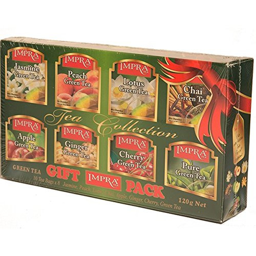 Impra Flavored Green Tea Gift Pack (8 Flavors), 80-count Tea Bags (3 pack)