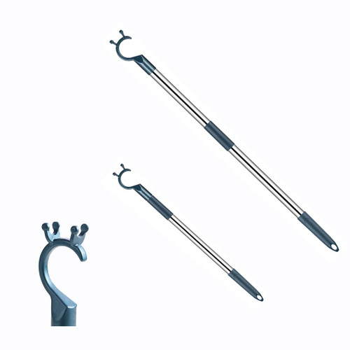 Closet Reacher Pole with Hook 45" Adjustable Extend Hook Reach Pole Telescoping Long for Closet Rod, Shelf Pole, Ceiling Pole