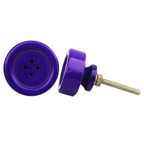 IndianShelf 2 Pack Drawer Pulls for Kitchen Cabinets|Button Decorative Knobs|Cabinet Knobs Farmhouse Purple|Knobs for Dresser Drawers Vintage Resin|Decorative Dresser Knobs|Fancy Drawer Pulls & Knobs