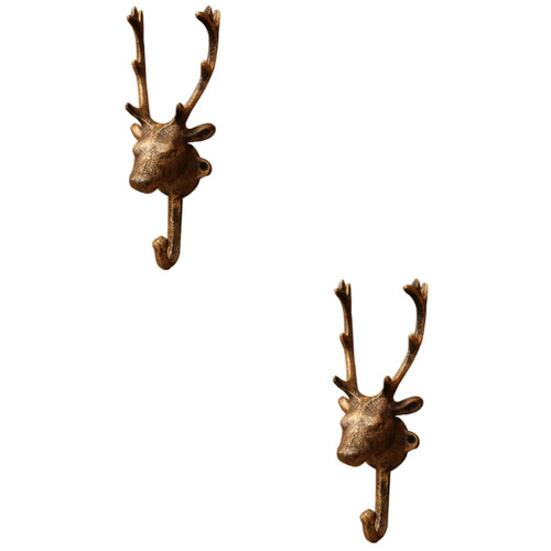 ARTIBETTER Heavy Duty Hangers for Clothes 2pcs Retro Decor Wall Mounted Clothes Rack Heavy Duty Clothes Rack Animal Head Wall Decors Deer Deer Head Hooks Vintage Hook Deer Hook Decorate