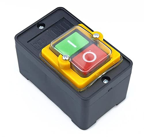 FEHAUK On Off Water Proof Push Button Switch 10A 250V 380V Waterproof PushButton for Cutting Machine Bench Drill Switch Motor