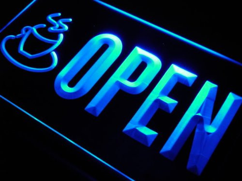 Open Coffee Cup Cafe Tea Time LED Sign Neon Light Sign Display j812-b(c)