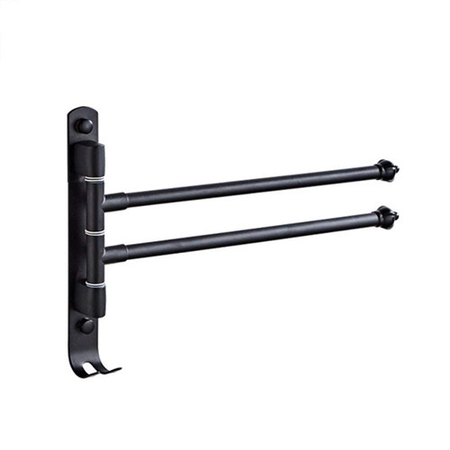 -Shelfs,Towel Shelfs,Anti-Rust Stainless Stainless Steel Rotating Towel Rack Bath Rail Hanger Towel Holder 4 Swivel Bars Bathroom Wall Mount/Black 2