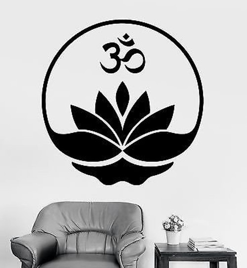 Wall Sticker Buddha Om Symbol Zen Lotus Meditation Vinyl Decal (z2917) White Wall Sticker Buddha Om Symbol Zen Lotus Meditation Vinyl Decal (z2917) White