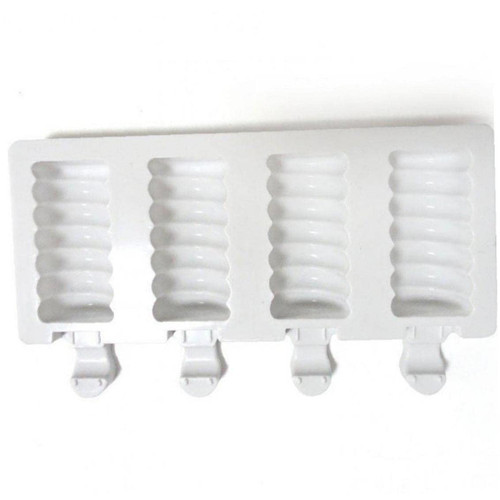 Ruluti Silicone Ice Cream Mould 4 Cavities Ice Lolly Maker DIY Ice Cream Stick Chocolate Frozen Dessert Popsicle Tray