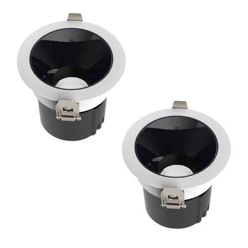 SDUYTDG 5W-24W Round Adjustable Angle Spotlight Pack of 2,2-4inch Recessed Can Lights Led Retrofit Downlight Swivel Wafer Light,3 Color Selectable-3000K | 4000K | 6000K