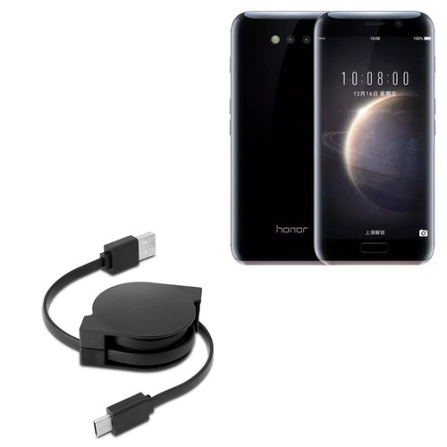 BoxWave Cable Compatible with Honor Magic - miniSync - USB-A to USB Type-C, Retractable Cable - USB-A to USB Type-C for Honor Magic