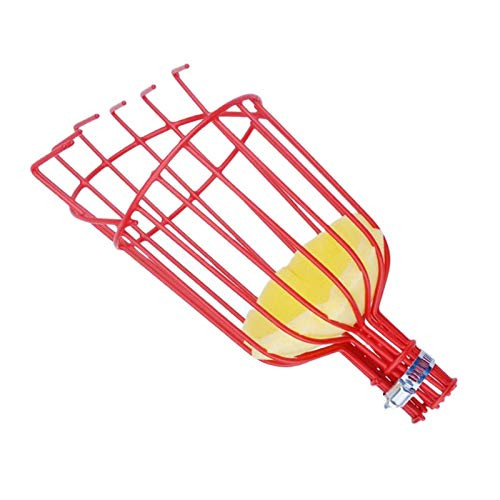 Melitt Outdoor Deep Basket Garden Tools Fruit Picker Metal Fruit Picking Tools Fruits Catcher Harvest Picking Red