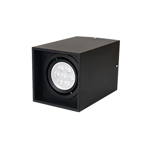 MYKAGS Black LED Spotlight Surface Mounted Square Downlight Ceiling Light Spotlight COB Living Room Household The Mall Ceiling Lamp Clothing Aluminum Creative Light Fashion (Color : White Light_7w)