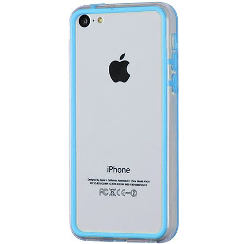 MYBAT MyBumper Phone Protector Cover for iPhone 5C - Retail Packaging - Baby Blue/Transparent Clear MYBAT MyBumper Phone Protector Cover for iPhone 5C - Retail Packaging - Baby Blue/Transparent Clear