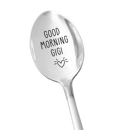Best Gigi Gifts - Good Morning Gigi - Tea Coffee Lover Stainless Steel Engraved Spoon Funny Gigi Gift for Women Birthday Christmas Mother's Day