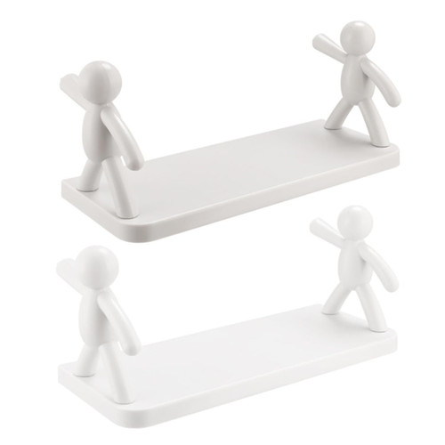 Garneck 2pcs Figure Rack Wall Mounted Shelves for Storage Shelf Storage Rack Wall Mount Shelves Bathroom Storage Shelf Floating Ledge Shelf Bathroom Shelves Pp White Sundries Storage Racks