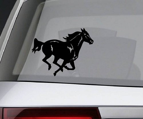 In-Style Decals Vinyl Decal Art Sticker 5.5" x 4.3" Running Stallion Beautiful Horse Animal Removable Design for Car Truck Window Bumper Laptop Wall 3056