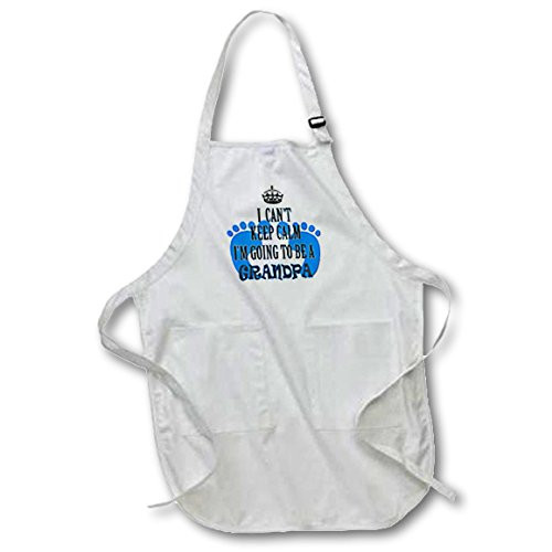 3dRose I Cant Keep Calm Im Going to Be A Grandpa. Baby Boy. Funny Saying. - Medium Length Apron, 22 by 24-Inch, with Pouch Pockets (apr_218173_2)