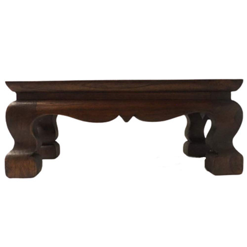 CoziNest Buddha Statue Stand Worship Table Pedestal Thai Handmade Teak Wood Carving Holder for Small Little Things Wooden Rectangle Home Decoration (W10 x D6 x H4)