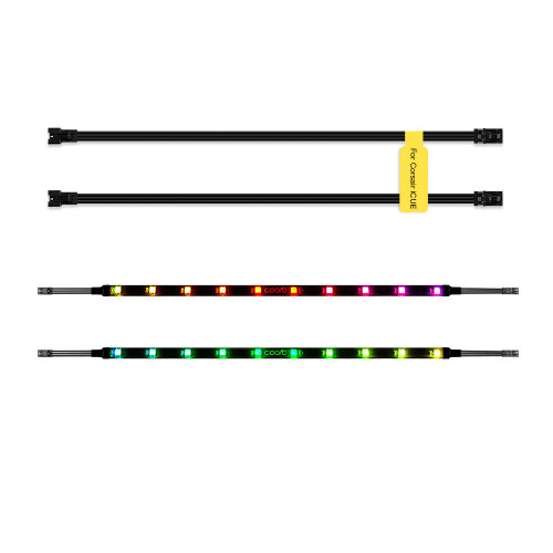 coolo RGB Strip LED Lights for Corsair Lighting Node Pro and for Corsair iCUE Commander PRO, Smart RGB Lighting, Individually Addressable RGB LED Strips (2 PCS RGB LED Strips Lighting Kit)