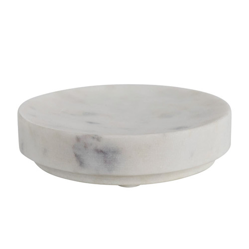 Creative Co-Op Marble Soap Dish, 5" L x 5" W x 1" H, White