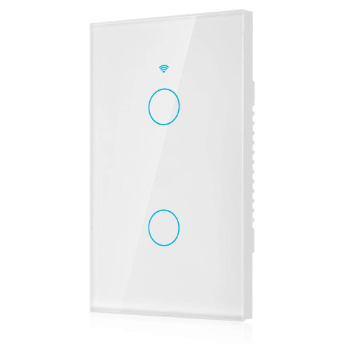 Smart Switch,WiFi Touch Screen Switch - Wireless Remote Control System for Alexa Google, Easy Installation, Timing Function, App & Voice Control 2-Way AC 100-250V(White)