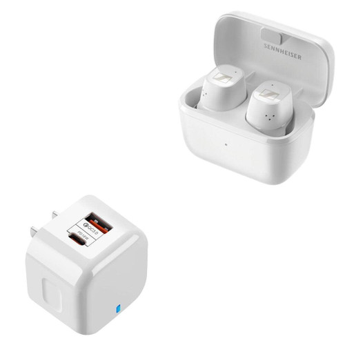 BoxWave Charger Compatible with Sennheiser CX Plus SE True Wireless (Charger by BoxWave) - PD miniCube (20W), 20W PD USB Type-C Wall Charger for Sennheiser CX Plus SE True Wireless - Winter White