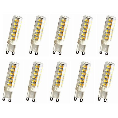 Welsun LED Bulb Lights E14/G9/G4 7W T 75LED SMD 2835 500-600LM Warm White/Cool White Decorative AC110/AC220 V 10 pcs (Connector : G9, Light Source Color : Warm White-110V)