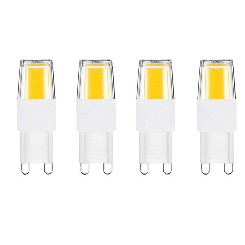 MaoTopCom Mini G9 LED COB Bulb 3W(4 Pack), G9 Ceramic Bulbs Replacement 30W Equivalent Halogen Bulbs Warm White 3000K G9 LED Bulbs for Home Lighting Application, Ceiling Fan, Dimmable, AC110V