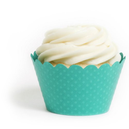 Dress My Cupcake Standard Aqua Cupcake Wrappers, Set of 12