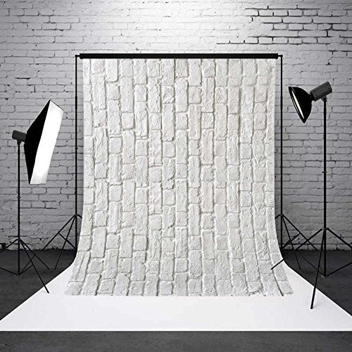 DODOING 3x5ft Vinyl White Brick Wall Prop Photo Studio Background Backdrop Photography Backdrops