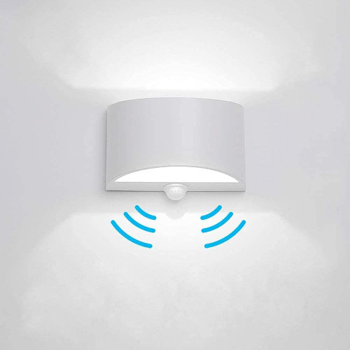INHDBOX LED Motion Sensor Light Indoor, 7W 6000K Modern Wall Sconce, Aluminum Lighting Fixture Lamps for Living Room Bedroom Hallway Home Room Decor