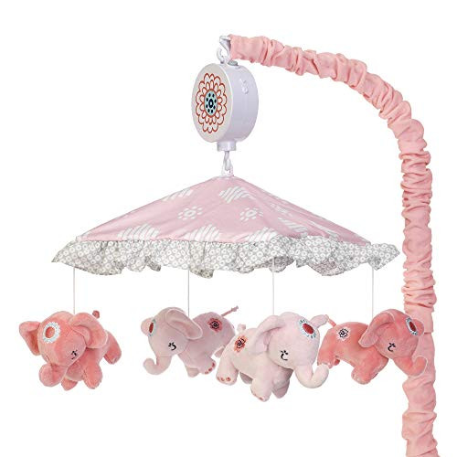 Lambs & Ivy Boho Elephant Pink/White/Mint Musical Baby Crib Mobile Toy/Soother Lambs & Ivy Boho Elephant Pink/White/Mint Musical Baby Crib Mobile Toy/Soother