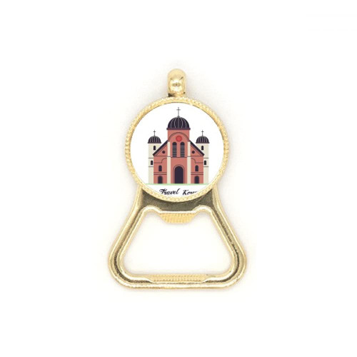 Visiting church in South Korea Beer Bottle Cap Opener Stainless Steel Key Chain