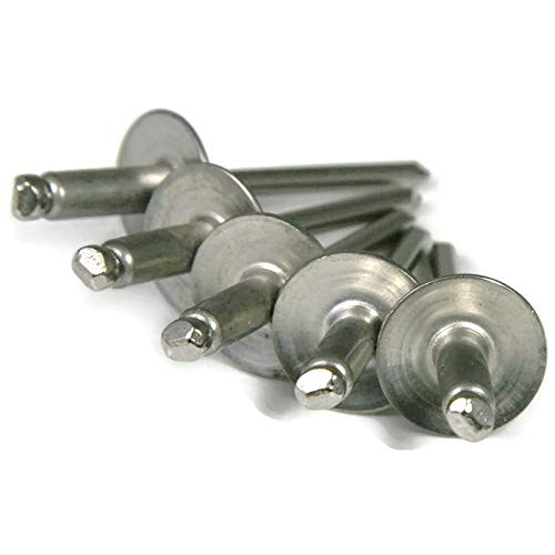 Stainless Steel Pop Rivets 1/8 Diameter (#4) Large Flange Blind Rivets 4-4LF, 1/8" x 1/4" Grip (0.188-0.250) QTY 250
