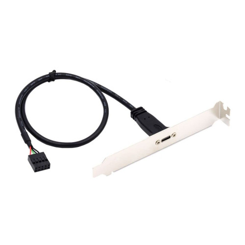 chenyang USB 2.0 9Pin 10Pin Motherboard Header to USB 3.1 Type C USB C Female Adapter Cable with Bracket 50cm