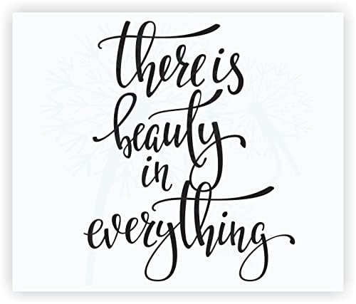 Inspirational Quotes Wall Decor Beauty in Everything Vinyl Lettering Decals 23x19 Inch Black