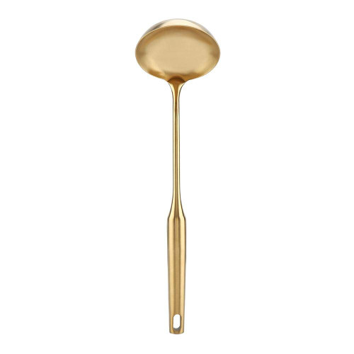 Soup Ladle Stainless Steel Ladle Spoon Big Soup Ladle Kitchen Spatula Turner Cooking Tool Comfortable Grip (Gold Soup Ladle)