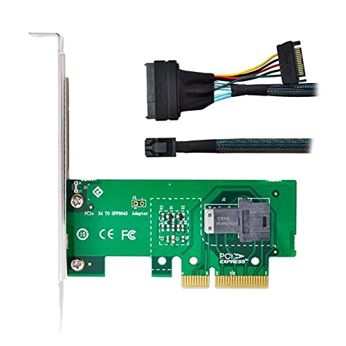 Cablecc PCI-E 3.0 4.0 to SFF-8643 Card Adapter and U.2 U2 SFF-8639 NVME PCIe SSD Cable for Mainboard SSD