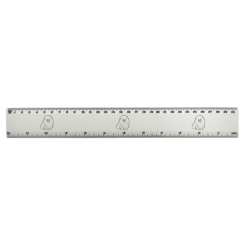 Azeeda 'Pomeranian Puppy' 30cm (12 Inch) White Plastic Ruler (RL00069780)