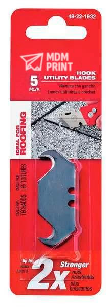 5 PC Hook Utility Knife Blades