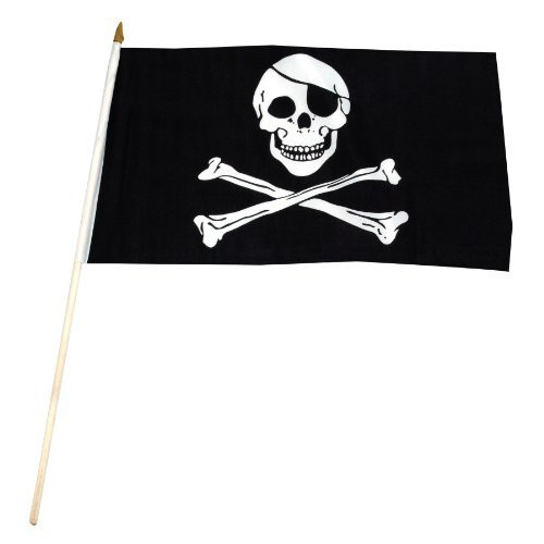 US Flag Store Pirate Jolly Roger Stick Flag, 12 by 18-Inch Outdoor, Home, Garden, Supply, Maintenance