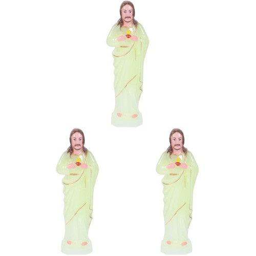 BESTOYARD Home Decor Home Decor 3 Pack Jesus Holy Figurine Plastic Jesus Ornament Christian Statue Nativity Statue Religious Decor Renaissance Cake Decorations Cake Decorations