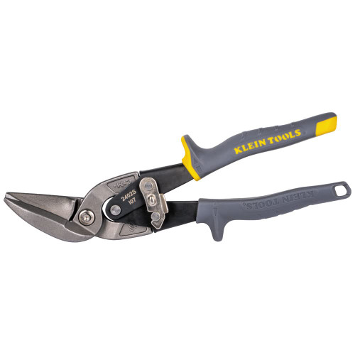 Klein Tools 2402S Straight-Cutting Offset Snips, Aviation Tin Snips with Forged Blade for Precision Sheet Metal Cutting