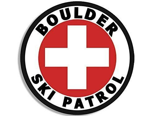 Magnet 4x4 inch Round Boulder SKI Patrol Sticker (Colorado co Snow) Magnetic Magnet Vinyl Sticker