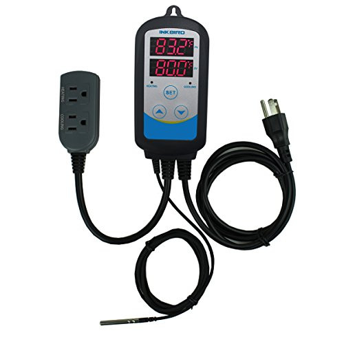 Inkbird 12 periods Timer Stage ITC-310T-B Digital Heating & Cooling Pre-wired Temperature Controller For Home brewing, Greenhouse, Heating mat