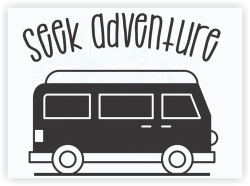Seek Adventure Camper RV Decals - Vinyl Camper Decals - Indoor Decals for RV Trailers - RV Camper Decals Sayings for Wall Decor - Die-Cut Vinyl Graphics for RV -23"W x19"H Black