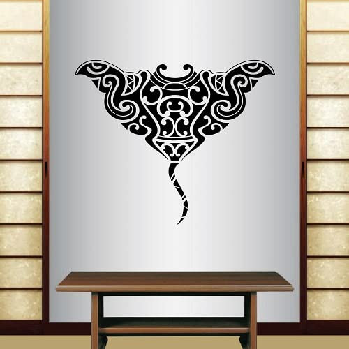 Wall Vinyl Decal Home Decor Art Sticker Stingray Maori Tribal Ornament Fish Bedroom Living Room Removable Stylish Mural Unique Design