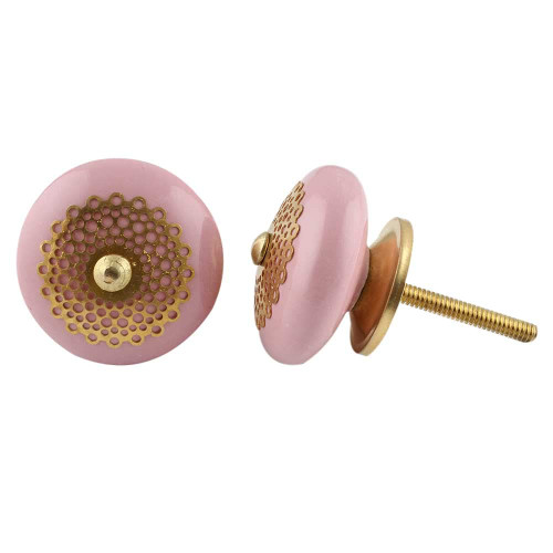 Indian Shelf 2 Pieces Drawer Hardware Knobs | Strewn Flat Dressers Knobs | Dresser Pulls and Knobs Pink | Draw Pulls for Kitchen Cabinets Ceramic | Kitchen Knobs | Farmhouse Cabinet Knobs