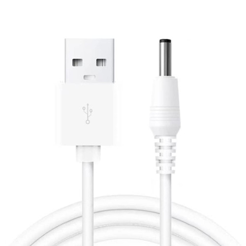 RUITEXUN USB to DC 3.5mm Cable 50cm, DC 5V Power Cord USB to DC 3.5mm x 1.35mm Barrel Jack Adapter Connector Plug Charging Cable (White)